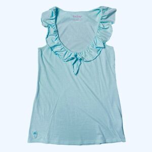 Lilly Pulitzer Ruffle Neckline Cotton Tank Top Size S
